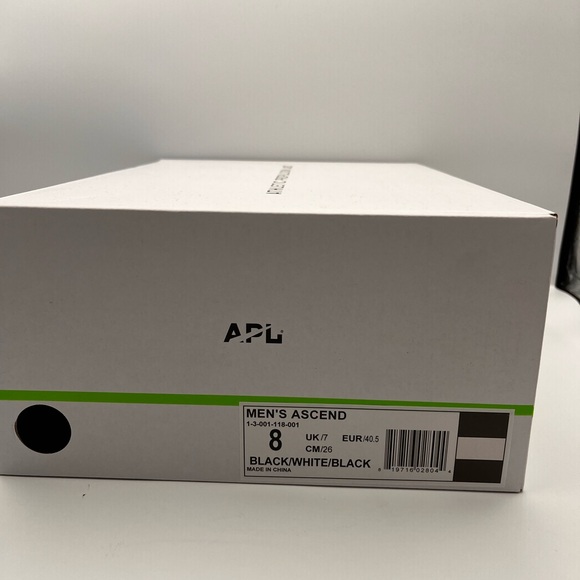 APL Ascend Men's 8 Sneakers Athletic Shoes Running Gym Black White NEW NIB Gift - Picture 2 of 8